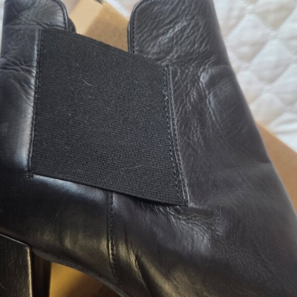 Sleek Black All Saints Heeled Boots with Chunky Heel - Picture 15 of 15